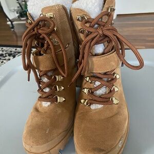 Marc Fisher Brown Lace Up Boots